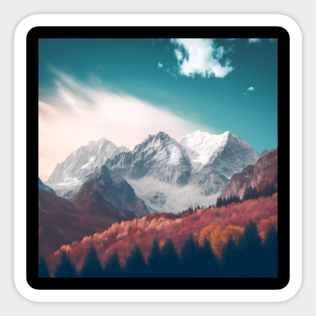 Swiss Alps in autumn Sticker by KK-Royal